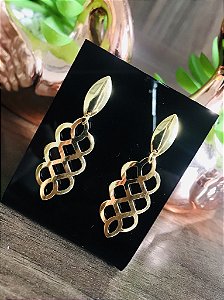 Brinco Colmeia Folheado a ouro 18k