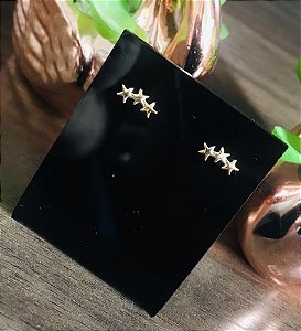 Brinco 3 Estrelas  Folheado a ouro 18k