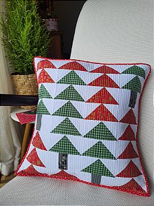 Capa de Almofada Natalina Patchwork