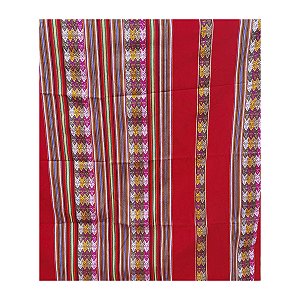 Manta Peruana Tradição e Elegância Para o Seu Lar VERMELHO COM VERDE 1m x 1,20m