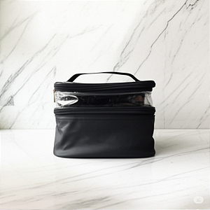 Necessaire Box Preta Vertical: Espaçosa, Elegante