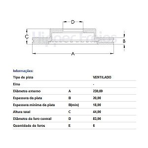PAR DISCO DE FREIO DIANTEIRO BELINA II, SCALA L, PAMPA HF12