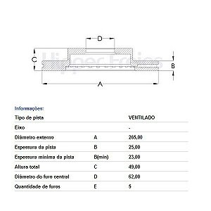 PAR DISCO DE FREIO DIANTEIRO CHERY TIGGO 09/15 - HF53E