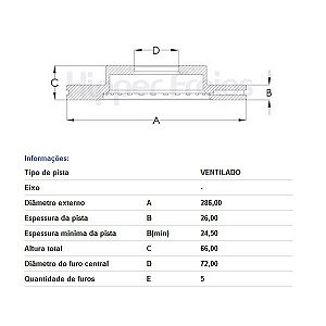 PAR DISCO DE FREIO DIANTEIRO FORD RANGER, EXPLORER - HF16B