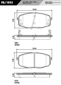 PASTILHA DE FREIO KIA CERATO 1.6 09/13 FRAS-LE PD/1092 - PAR