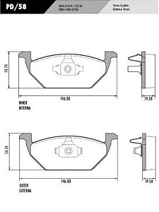 JOGO DE PASTILHA DE FREIO DIANTEIRO FRAS-LE PD51 - VOLKSWAGEN