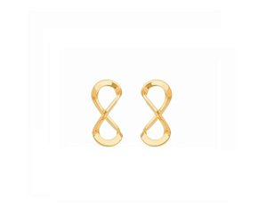 BRINCO INFINITO MÉDIO LISO BANHADO A OURO