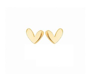 BRINCO CORAÇÃO LISO BANHADO A OURO