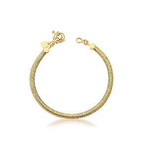 PULSEIRA MALHA SNAKE LISA BANHADA A OURO