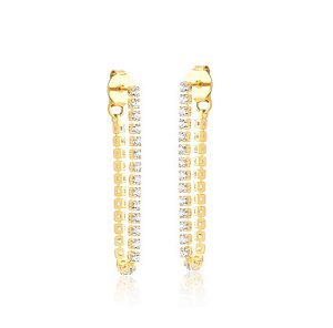 BRINCO RIVIERA CRISTAL BANHADO A OURO