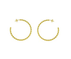 ARGOLA TRANÇADA BANHADA A OURO