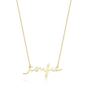 COLAR FRASES "CONFIE" BANHADO A OURO