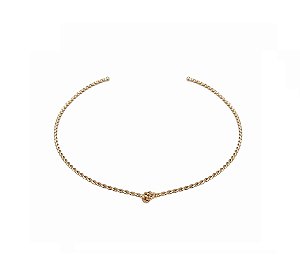 CHOKER ARO TORCIDO COM NÓ BANHADA A OURO