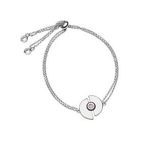 PULSEIRA REGULÁVEL COM PONTO DE LUZ ROSA BANHADO A RÓDIO