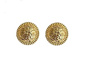 BRINCO BOTÃO LISO BANHADO A OURO