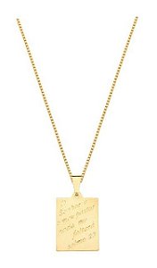 COLAR COM PLACA SALMO 23 BANHADO A OURO