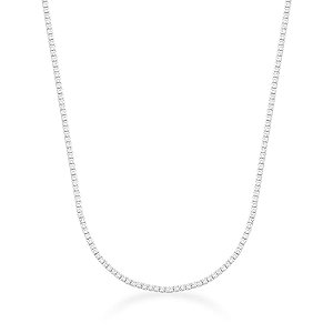 COLAR RIVIERA FINA COM ZIRCÔNIAS CRISTAIS BANHADO A RÓDIO BRANCO