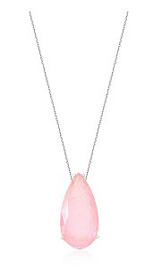 COLAR GOTA LIGHT PINK FUSION BANHADO A RÓDIO BRANCO