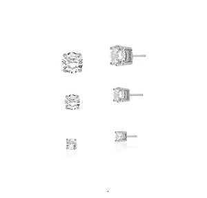 TRIO DE BRINCOS PONTO DE LUZ CRISTAL BANHADO A RÓDIO BRANCO