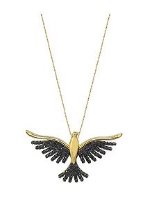 COLAR DIVINO ESPÍRITO SANTO COM CRAVAÇÃO NEGRA BANHADO A OURO