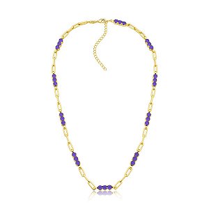COLAR ELOS COM PONTOS VERY PERI FUSION BANHADO A OURO