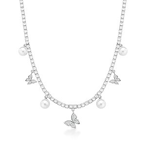 COLAR RIVIERA COM PINGENTES BANHADO A RÓDIO BRANCO