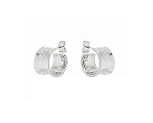 MEIA ARGOLA LARGA MÉDIA LISA BANHADA A RÓDIO BRANCO