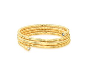 PULSEIRA TIPO MOLA COM DOIS PONTOS DE LUZ BANHADA A OURO