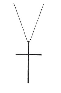 COLAR COM CRUCIFIXO CRAVEJADO BANHADO A RÓDIO NEGRO