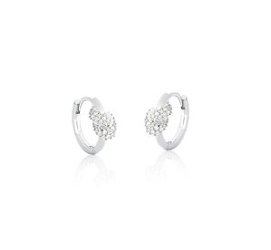 ARGOLA LISA COM NÓ CRAVEJADO BANHADO A RÓDIO BRANCO