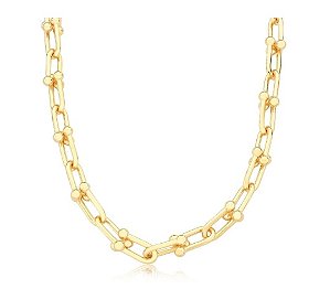 COLAR ELOS THICK LISOS BANHADO A OURO