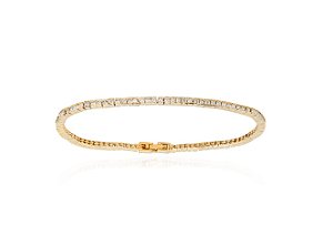 PULSEIRA RIVIERA ZIRCÔNIAS QUADRADAS BANHADA A OURO