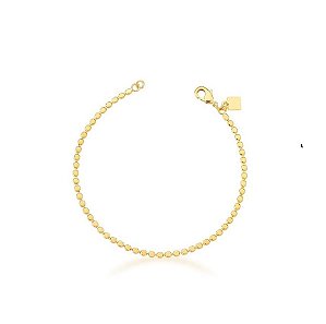 TORNOZELEIRA COM ESFERAS LISAS BANHADA A OURO