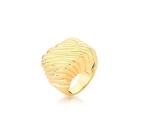 ANEL MAXI RETANGULAR TRABALHADO BANHADO A OURO