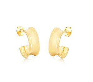 MEIA ARGOLA CURVA LARGA BANHADA A OURO