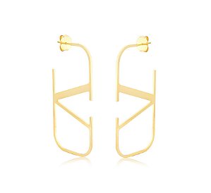 ARGOLA SILVIA BRAZ LISA BANHADA A OURO