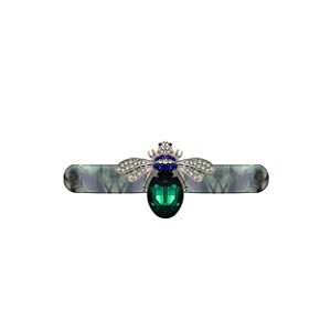PRESILHA ABELHA EM PEDRAS COM BASE VERDE