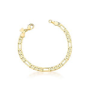 PULSEIRA MALHA 3 X 1 LISA BANHADA A OURO