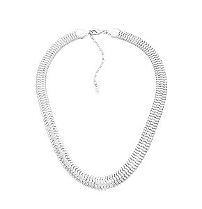 COLAR MALHA LARGA LISA BANHADO A RÓDIO BRANCO