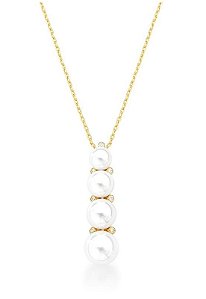 COLAR GRAVATINHA DE PÉROLAS BANHADO A OURO