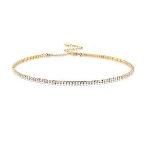 CHOKER RÍGIDA EM ZIRCÔNIAS CRISTAIS BANHADO A OURO