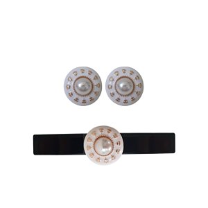 CONJUNTO PÉROLA COM ESMALTAÇÃO BRANCA