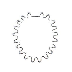 COLAR ONDAS COM PONTOS DE ZIRCÔNIA BANHADO A RÓDIO