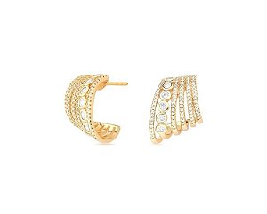 MEIA ARGOLA SEIS VOLTAS CRAVEJADA BANHADA A OURO