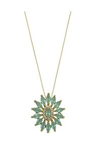 COLAR FLOR EM NAVETES ACQUA BANHADO A OURO
