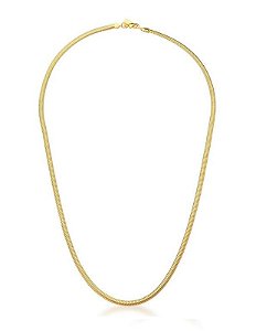 CHOKER EM MALHA LAMINADA 3MM BANHADA A OURO