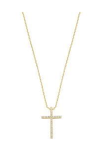 COLAR CRUCIFIXO CRAVEJADO BANHADO A OURO
