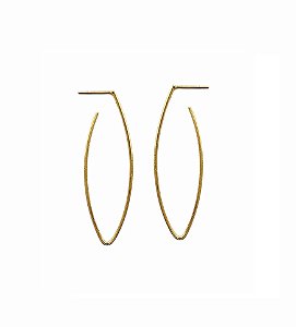 MEIA ARGOLA NAVETE LISA BANHADA A OURO