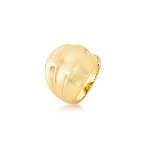 ANEL TEXTURIZADO LISO BANHADO A OURO ACETINADO