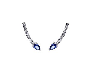 BRINCO EAR CUFF GOTA TOPÁZIO BANHADO A RÓDIO BRANCO